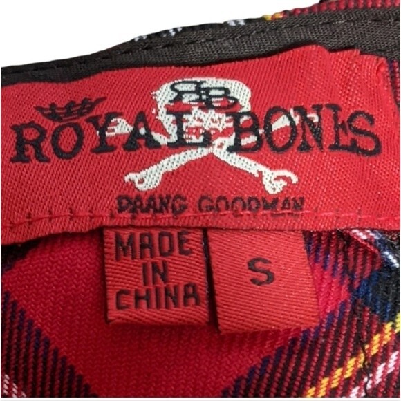 ROYAL BONES RED PLAID TARTAN MINI SKIRT - S - Picture 6 of 7